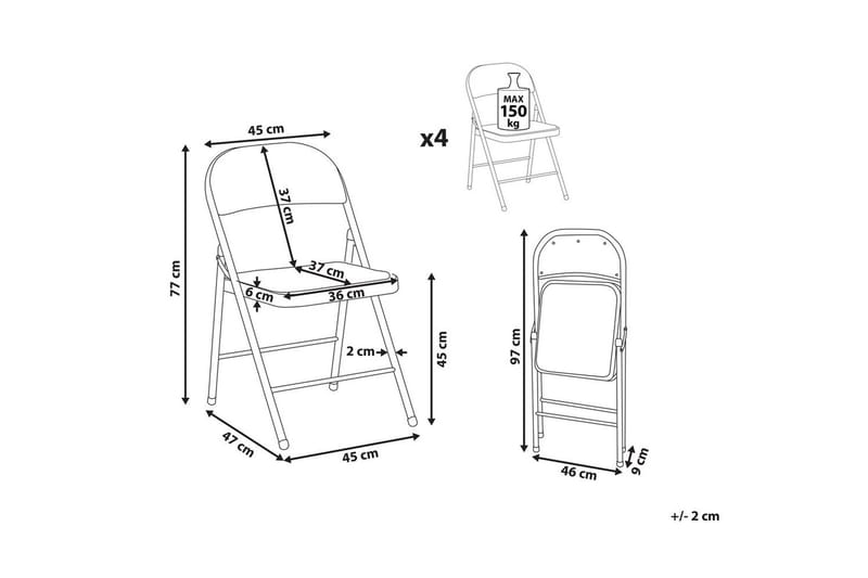 Sæt med 4 klapstole Sparks - Beige, hvid - Møbler - Stole & lænestole - Klapstole & stabelstole