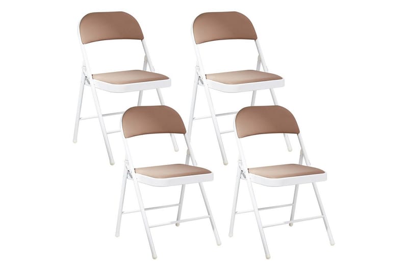 Sæt med 4 klapstole Sparks, Beige, hvid