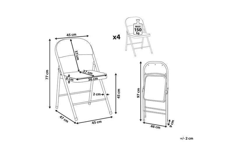 Sæt med 4 klapstole Sparks - Blå, hvid - Møbler - Stole & lænestole - Klapstole & stabelstole