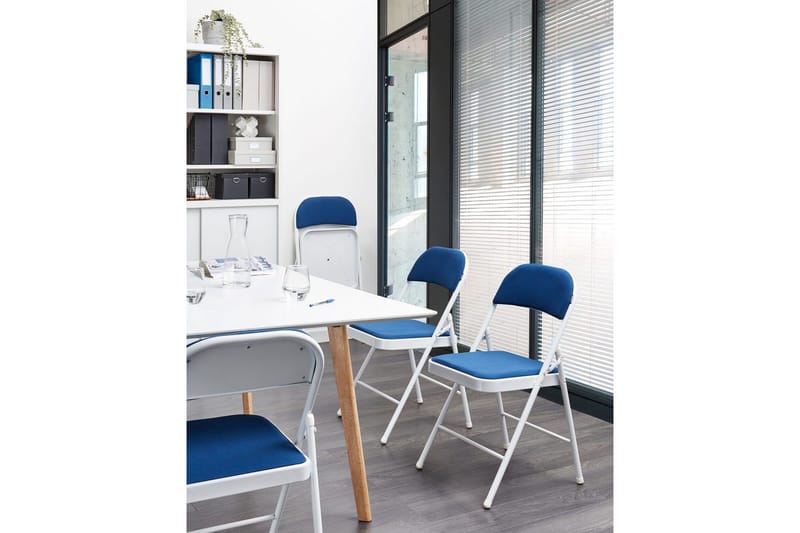Sæt med 4 klapstole Sparks - Blå, hvid - Møbler - Stole & lænestole - Klapstole & stabelstole