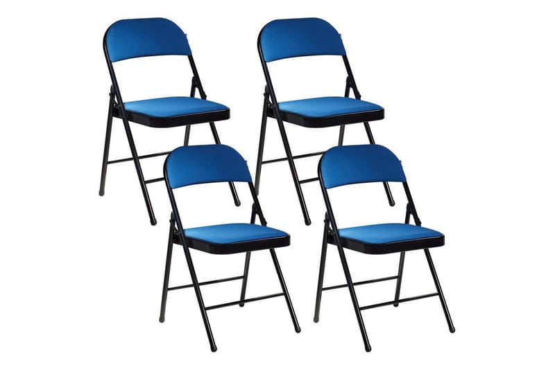 Sæt med 4 klapstole Sparks - Blå, sort - Møbler - Stole & lænestole - Klapstole & stabelstole