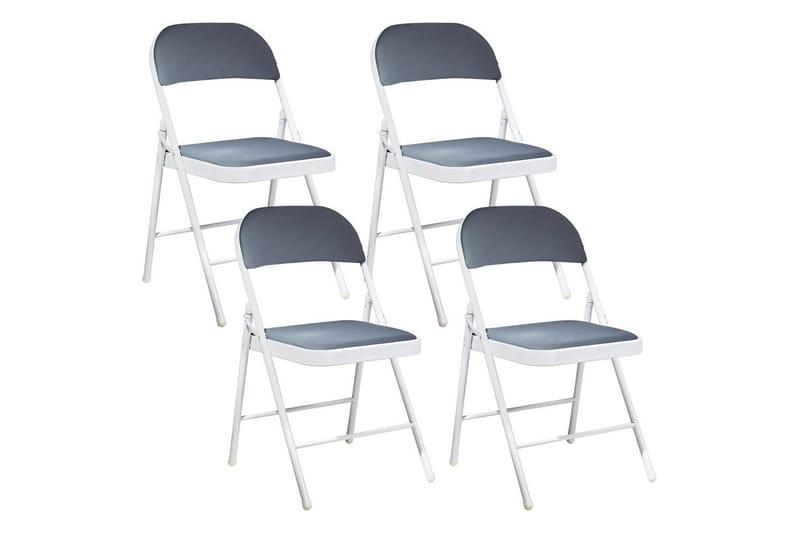 Sæt med 4 klapstole Sparks - Grå, hvid - Møbler - Stole & lænestole - Klapstole & stabelstole