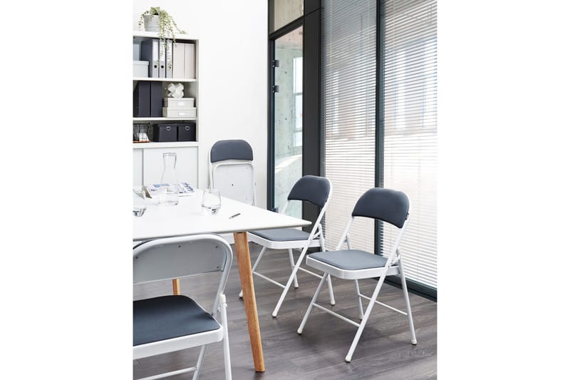 Sæt med 4 klapstole Sparks - Grå, hvid - Møbler - Stole & lænestole - Klapstole & stabelstole