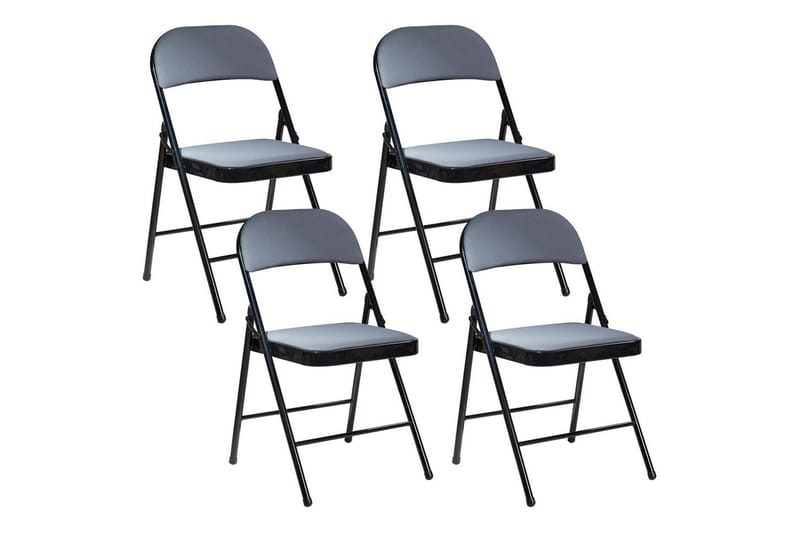 Sæt med 4 klapstole Sparks - Grå, sort - Møbler - Stole & lænestole - Klapstole & stabelstole