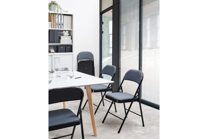 Sæt med 4 klapstole Sparks - Grå, sort - Møbler - Stole & lænestole - Klapstole & stabelstole