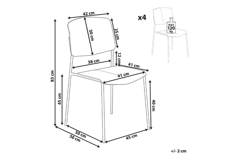 Sæt med 4 spiseborde Astoria - Beige - Møbler - Stole & lænestole - Spisebordsstole & køkkenstole