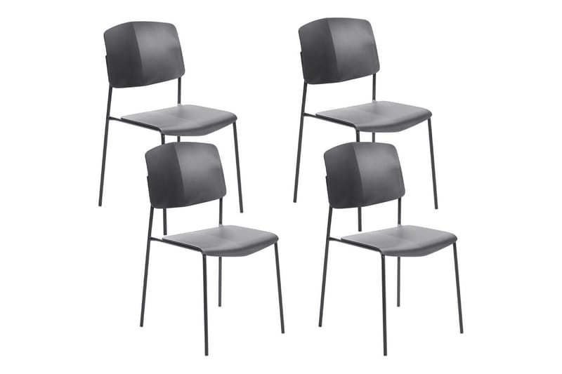 Sæt med 4 spiseborde Astoria, Sort