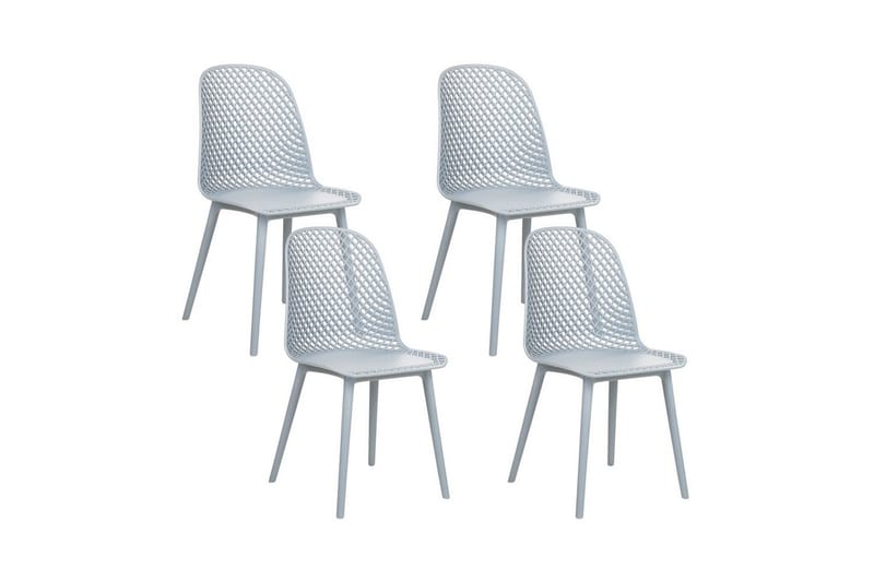 Sæt med 4 spiseborde Emory, Blå