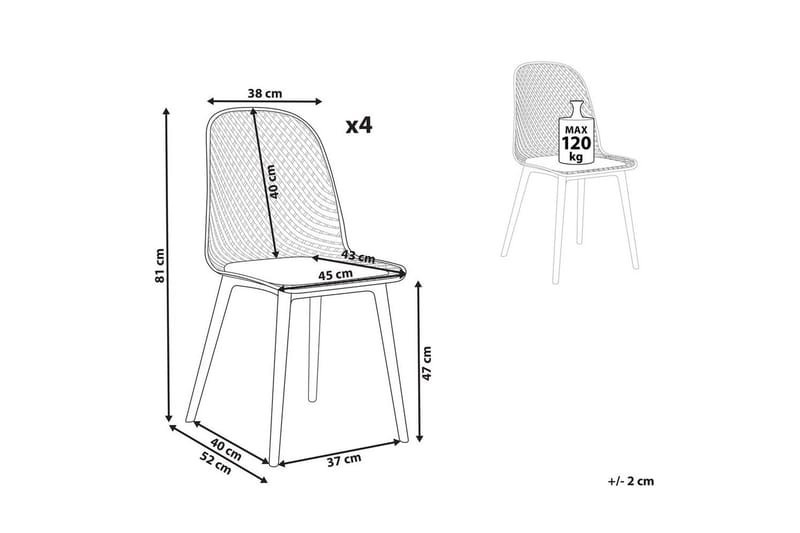 Sæt med 4 spiseborde Emory - Hvid - Møbler - Stole & lænestole - Spisebordsstole & køkkenstole