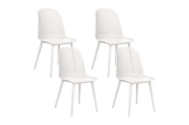 Sæt med 4 spiseborde Emory, Hvid