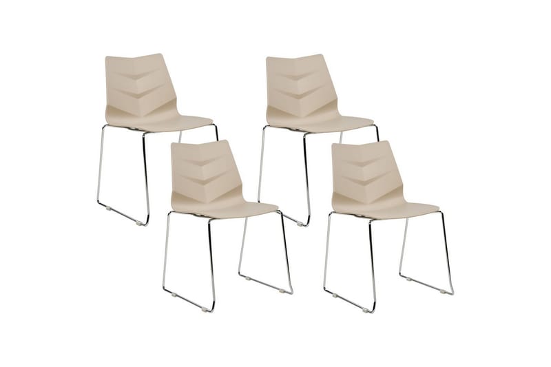 Sæt med 4 spiseborde Hartley, Beige, sølv