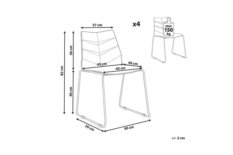 Sæt med 4 spiseborde Hartley - Mørkegrå, sølv - Møbler - Stole & lænestole - Spisebordsstole & køkkenstole