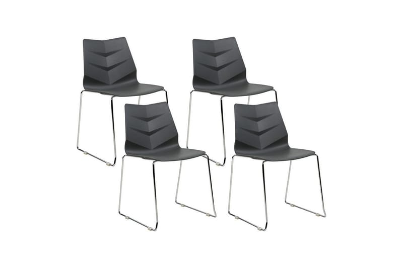 Sæt med 4 spiseborde Hartley, Mørkegrå, sølv