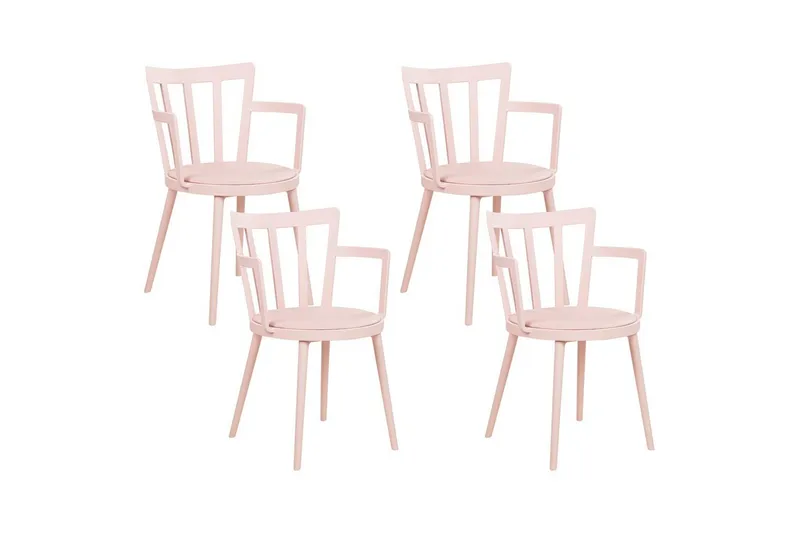 Sæt med 4 spiseborde Morill, Rosa