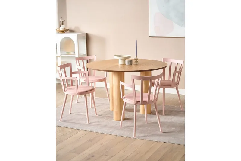 Sæt med 4 spiseborde Morill - Rosa - Møbler - Stole & lænestole - Spisebordsstole & køkkenstole