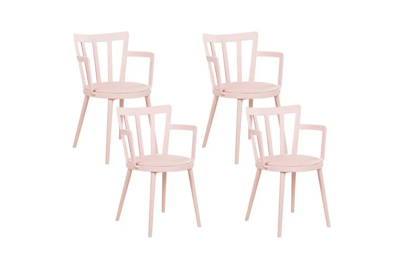 Sæt med 4 spiseborde Morill - Rosa - Møbler - Stole & lænestole - Spisebordsstole & køkkenstole