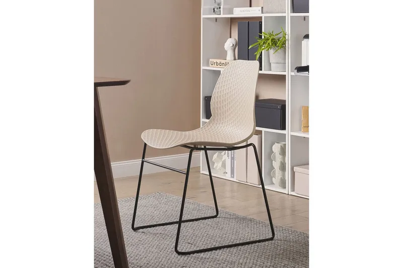 Sæt med 4 spiseborde Panora - Beige, sort - Møbler - Stole & lænestole - Spisebordsstole & køkkenstole