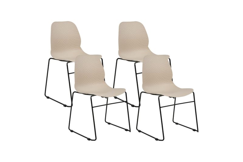Sæt med 4 spiseborde Panora, Beige, sort