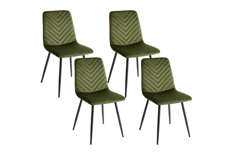 Sæt med 4 spisestole Havre, Grøn, Sort, Grøn, sort
