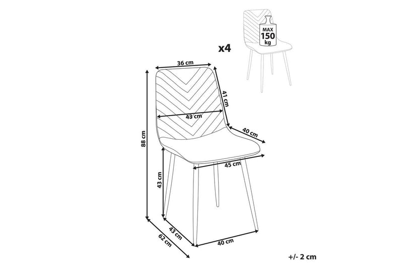 Sæt med 4 spisestole Havre - Grøn, Sort, Grøn, sort - Møbler - Stole & lænestole - Spisebordsstole & køkkenstole