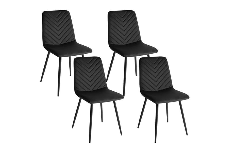 Sæt med 4 spisestole Havre - Sort - Møbler - Stole & lænestole - Spisebordsstole & køkkenstole