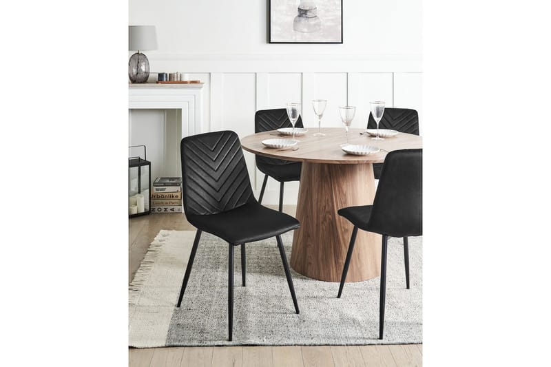Sæt med 4 spisestole Havre - Sort - Møbler - Stole & lænestole - Spisebordsstole & køkkenstole