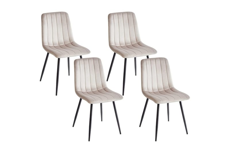 Sæt med 4 spisestole Kalispell, Beige, sort