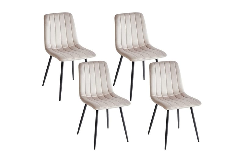 Sæt med 4 spisestole Kalispell, Beige, sort