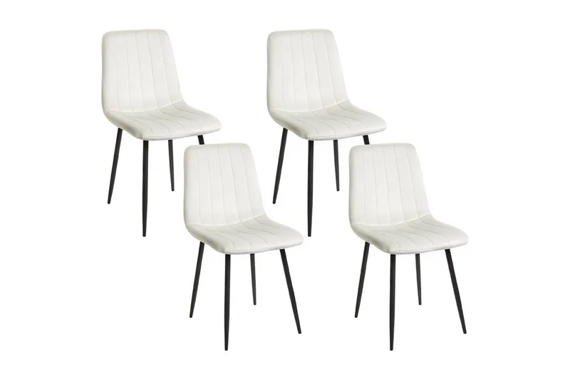 Sæt med 4 spisestole Kalispell, Hvid, Sort