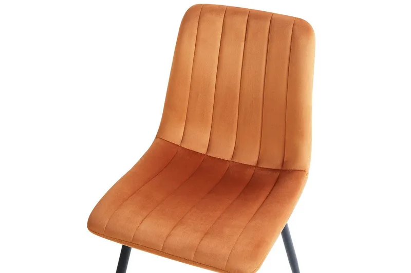 Sæt med 4 spisestole Kalispell - Orange, sort - Møbler - Stole & lænestole - Spisebordsstole & køkkenstole