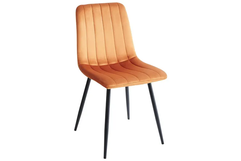 Sæt med 4 spisestole Kalispell - Orange, sort - Møbler - Stole & lænestole - Spisebordsstole & køkkenstole