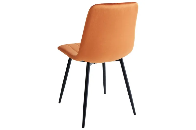 Sæt med 4 spisestole Kalispell - Orange, sort - Møbler - Stole & lænestole - Spisebordsstole & køkkenstole