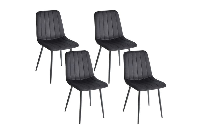 Sæt med 4 spisestole Kalispell, Sort