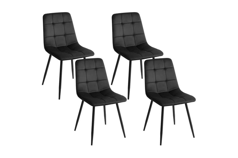 Sæt med 4 spisestole Powell - Sort - Møbler - Stole & lænestole - Spisebordsstole & køkkenstole