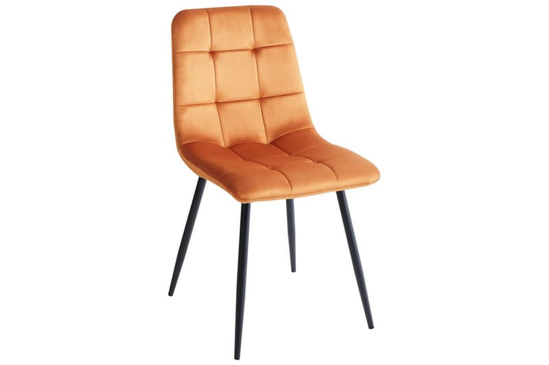 Sæt med 4 spisestole Powell - Orange, sort - Møbler - Stole & lænestole - Spisebordsstole & køkkenstole