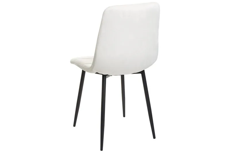Sæt med 4 spisestole Powell - Hvid, Sort - Møbler - Stole & lænestole - Spisebordsstole & køkkenstole