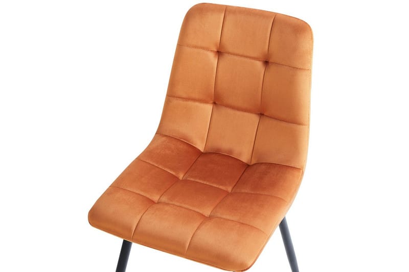Sæt med 4 spisestole Powell - Orange, sort - Møbler - Stole & lænestole - Spisebordsstole & køkkenstole