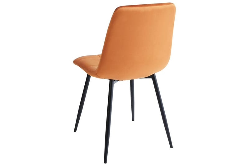 Sæt med 4 spisestole Powell - Orange, sort - Møbler - Stole & lænestole - Spisebordsstole & køkkenstole