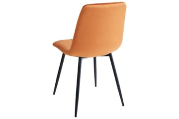 Sæt med 4 spisestole Powell - Orange, sort - Møbler - Stole & lænestole - Spisebordsstole & køkkenstole