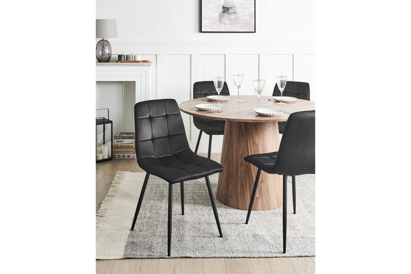 Sæt med 4 spisestole Powell - Sort - Møbler - Stole & lænestole - Spisebordsstole & køkkenstole