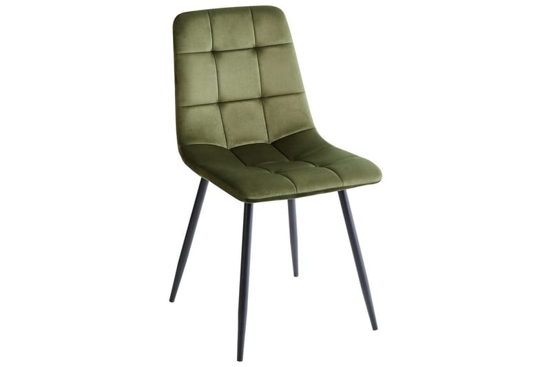 Sæt med 4 spisestole Powell - Grøn, Sort, Grøn, sort - Møbler - Stole & lænestole - Spisebordsstole & køkkenstole