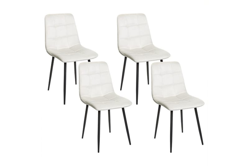 Sæt med 4 spisestole Powell, Hvid, Sort