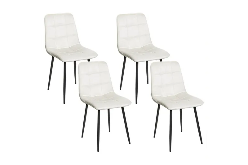 Sæt med 4 spisestole Powell, Hvid, Sort