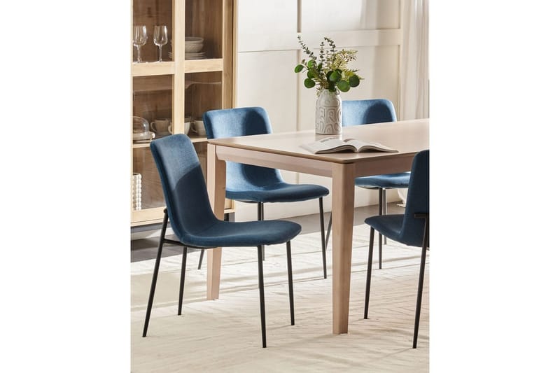 Sæt med 4 spisestuestole Glendive - Mørkeblå, Sort - Møbler - Stole & lænestole - Spisebordsstole & køkkenstole