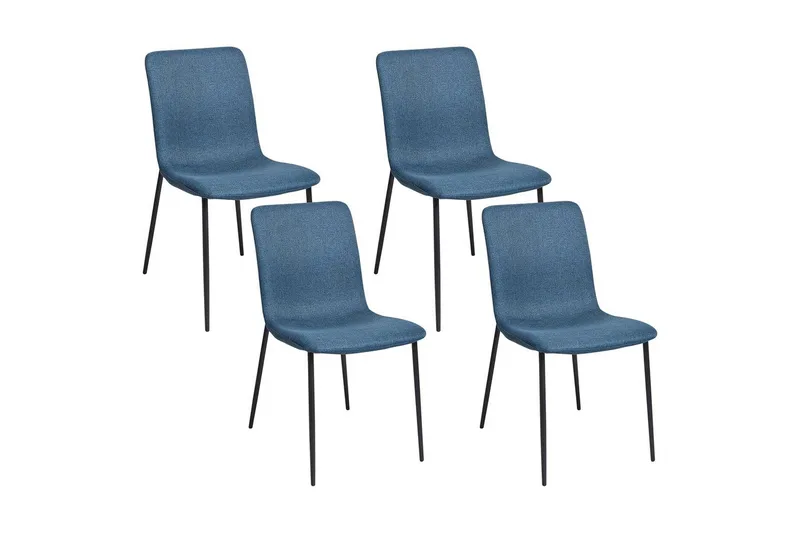 Sæt med 4 spisestuestole Glendive, Mørkeblå, Sort