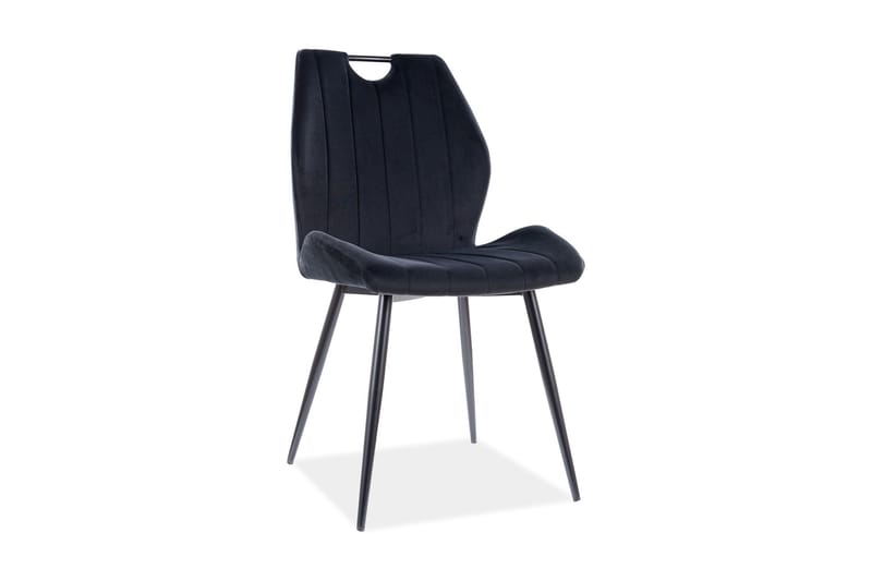 Saiano Spisebordsstol - Velour/Sort/Mat sort - Spisebordsstole & køkkenstole