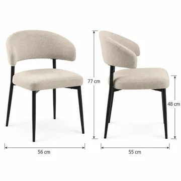 Sawako Spisebordsstol - Beige/Sort - Møbler - Stole & lænestole - Spisebordsstole & køkkenstole