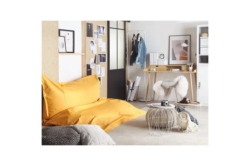Sittsäck Beliani Fuzzy Blå, 180x230x20 cm Yellow - Møbler - Stole & lænestole - Sækkestol
