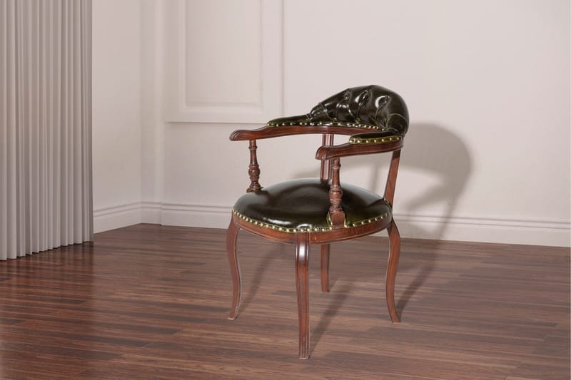 Albero Armstol - Valnød finér/Mørkegrøn - Møbler - Stole & lænestole