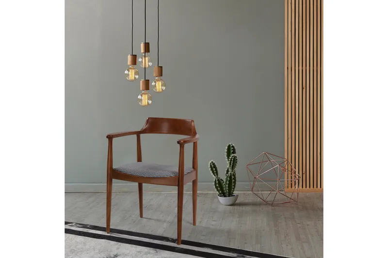 Albero Armstol, Valnød finér/Sort/Hvid